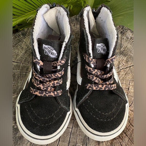 Vans SK8 Hi-Zip Leopard Heart Shoes | Size 6 - Picture 2 of 8